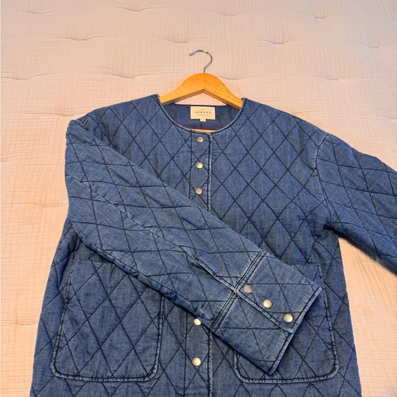 Sézane Dakota Quilted Denim Jacket | Blue | FR 34 / XS / 2 - Picture 5 of 9